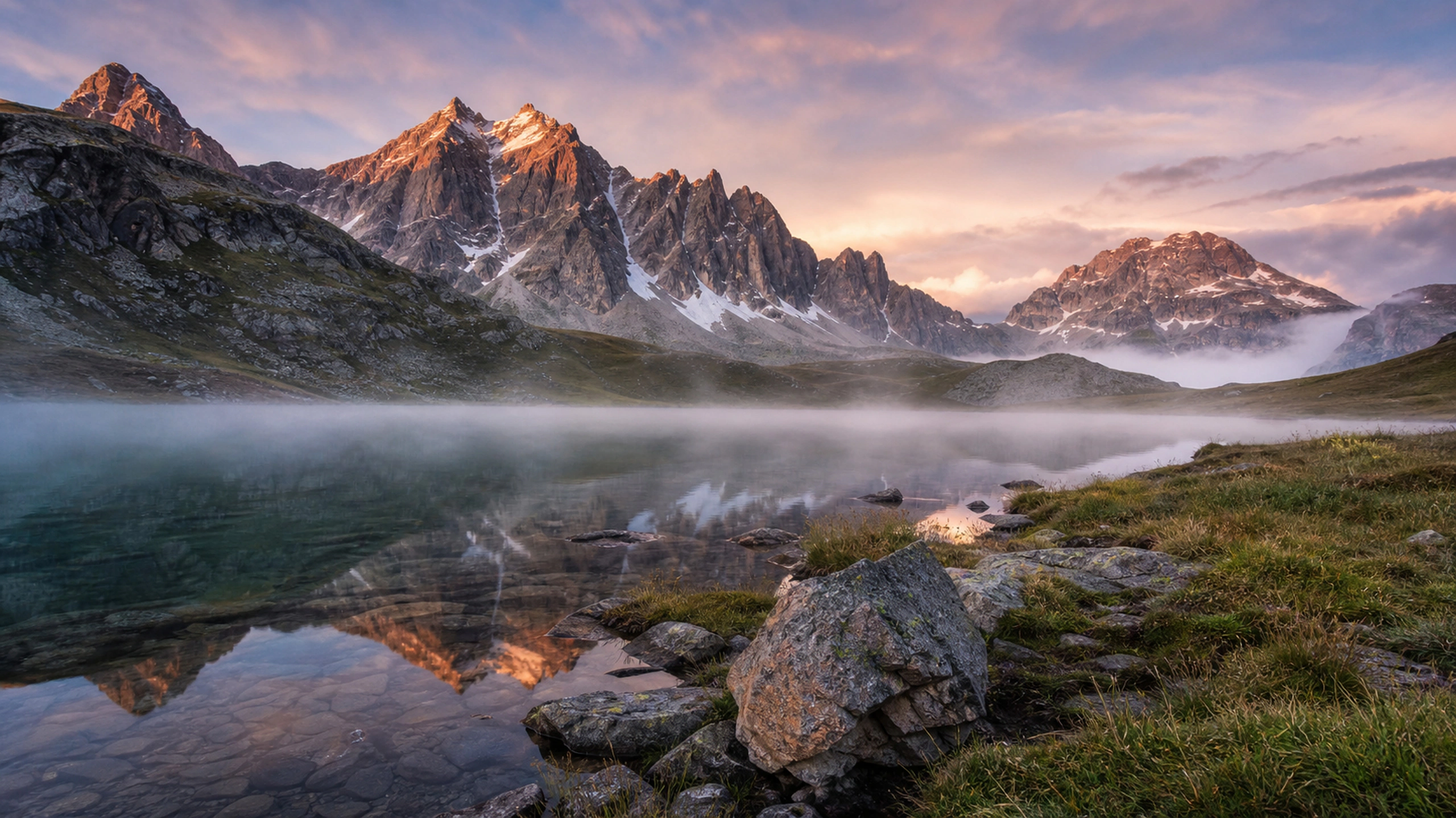 Alpine Ember Morning original 4K mountains wallpaper