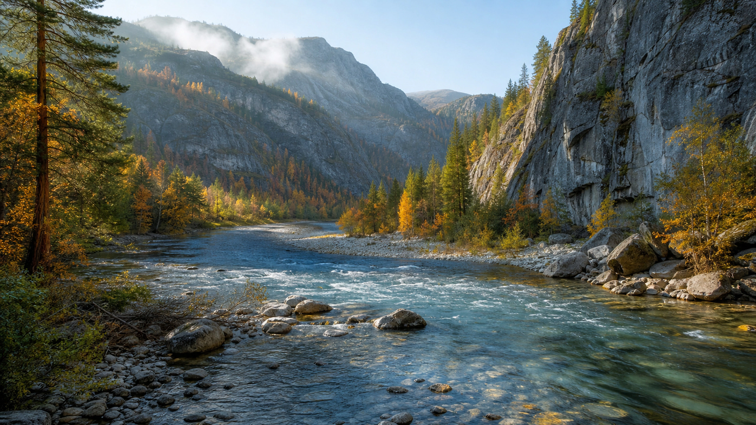 Autumn Granite River original 4K lakes rivers wallpaper