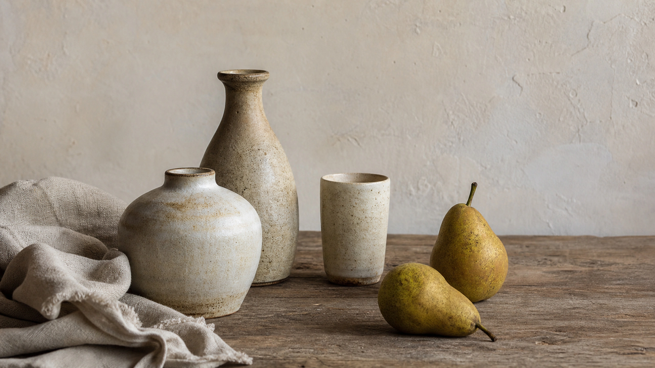 Ceramic Pear Still Life original 4K still life objects wallpaper