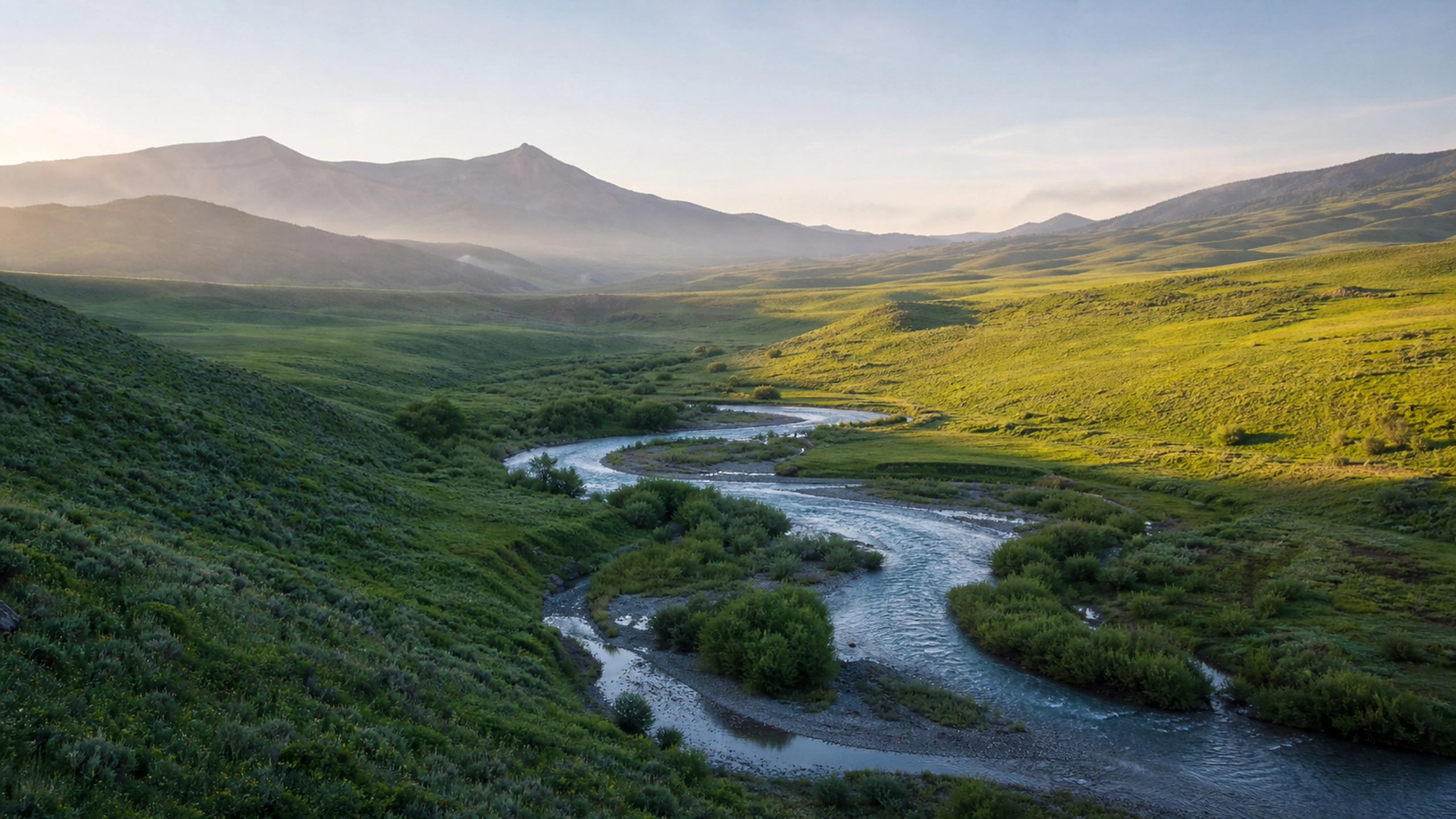 Emerald Valley Mornings original 4K nature wallpaper