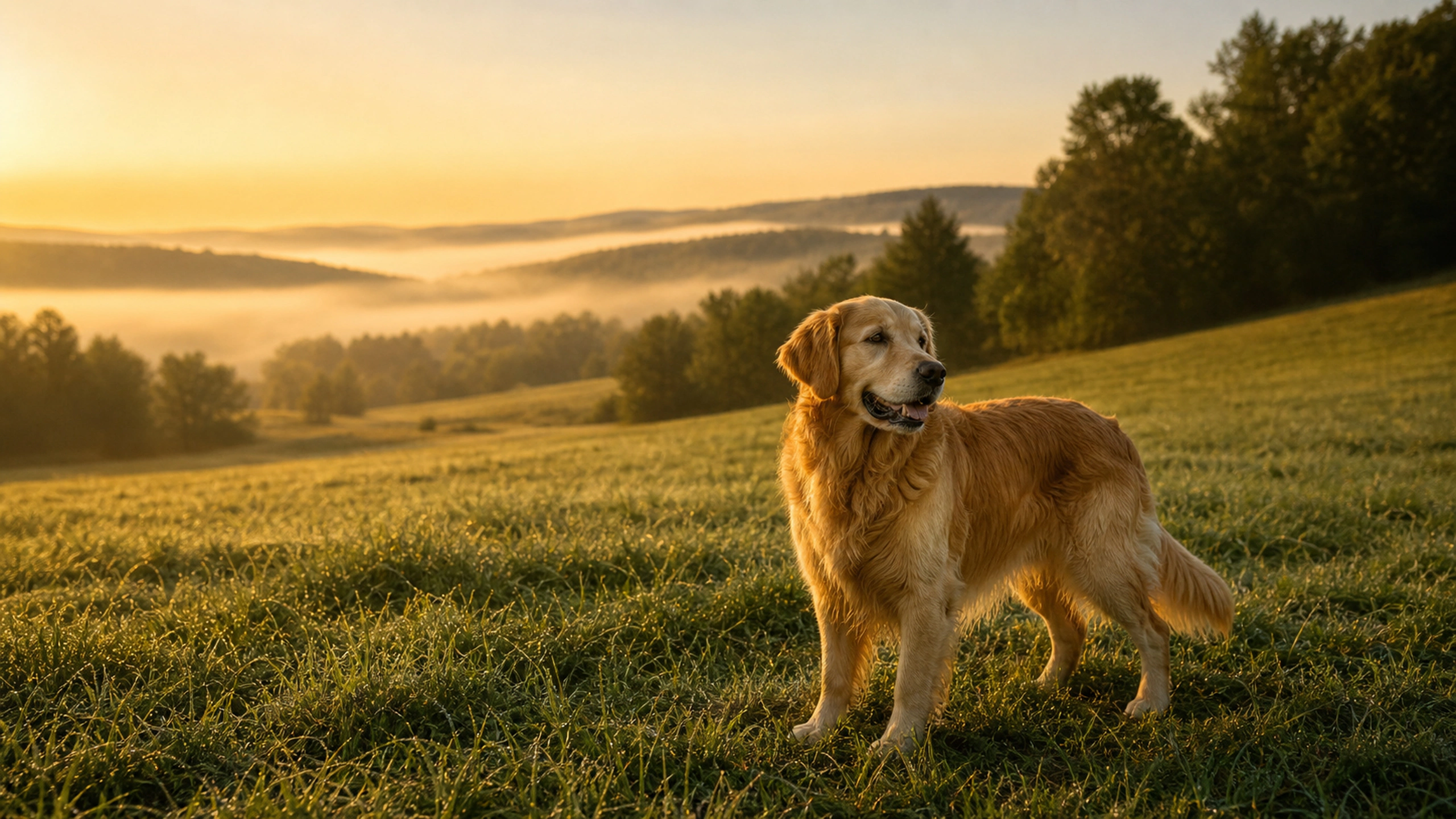 Golden Retriever Country Days original 4K pets wallpaper