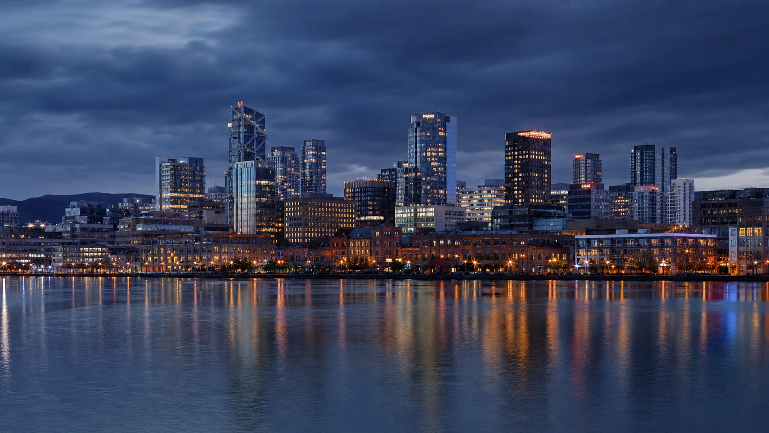 Harbor Blue Hour original 4K cities wallpaper