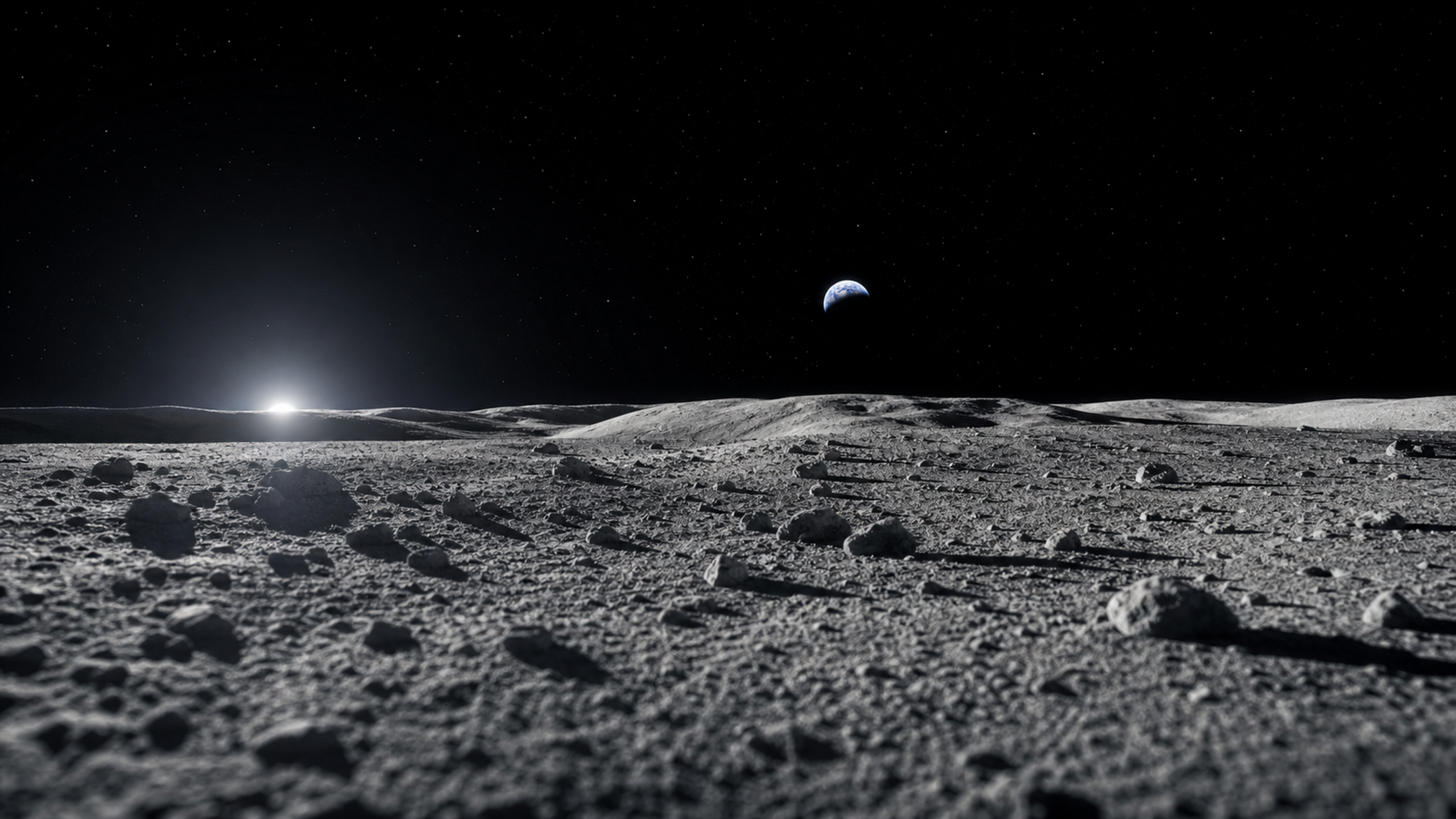 Moon and Lunar Horizons original 4K planets wallpaper