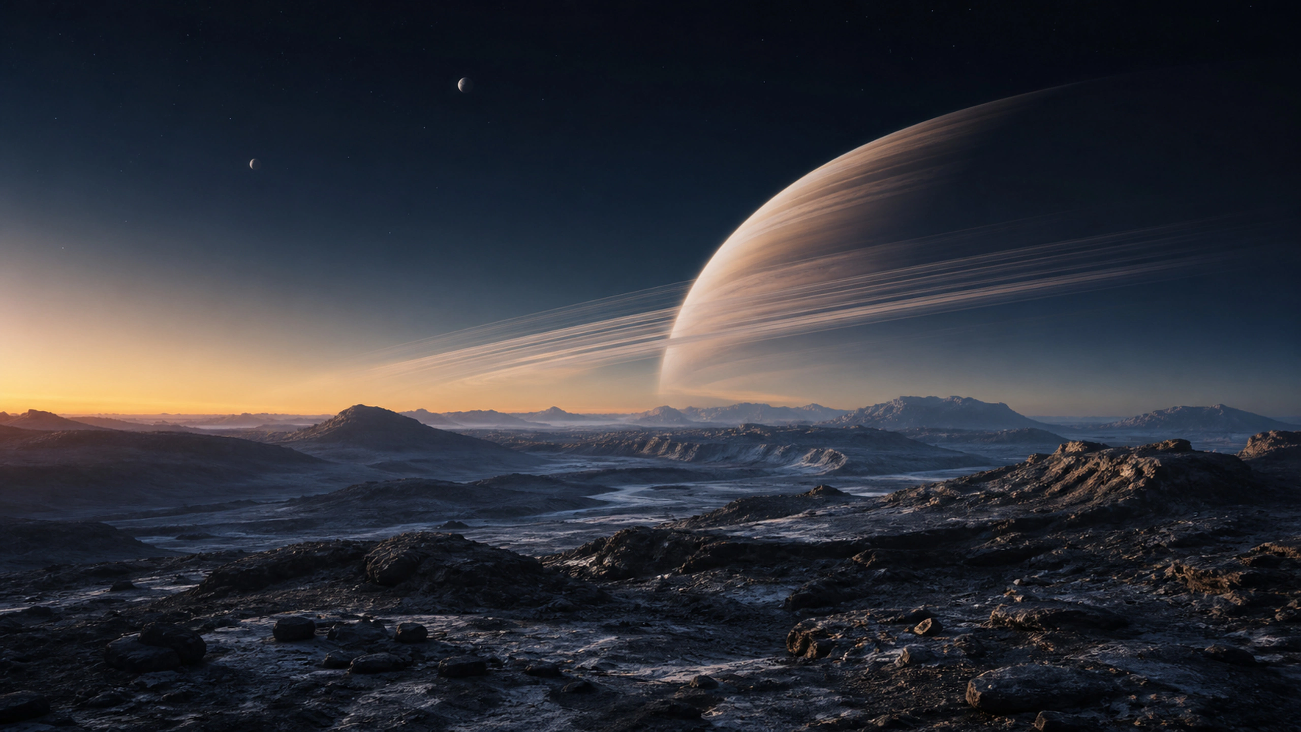 Ringed World Dawn original 4K planets wallpaper