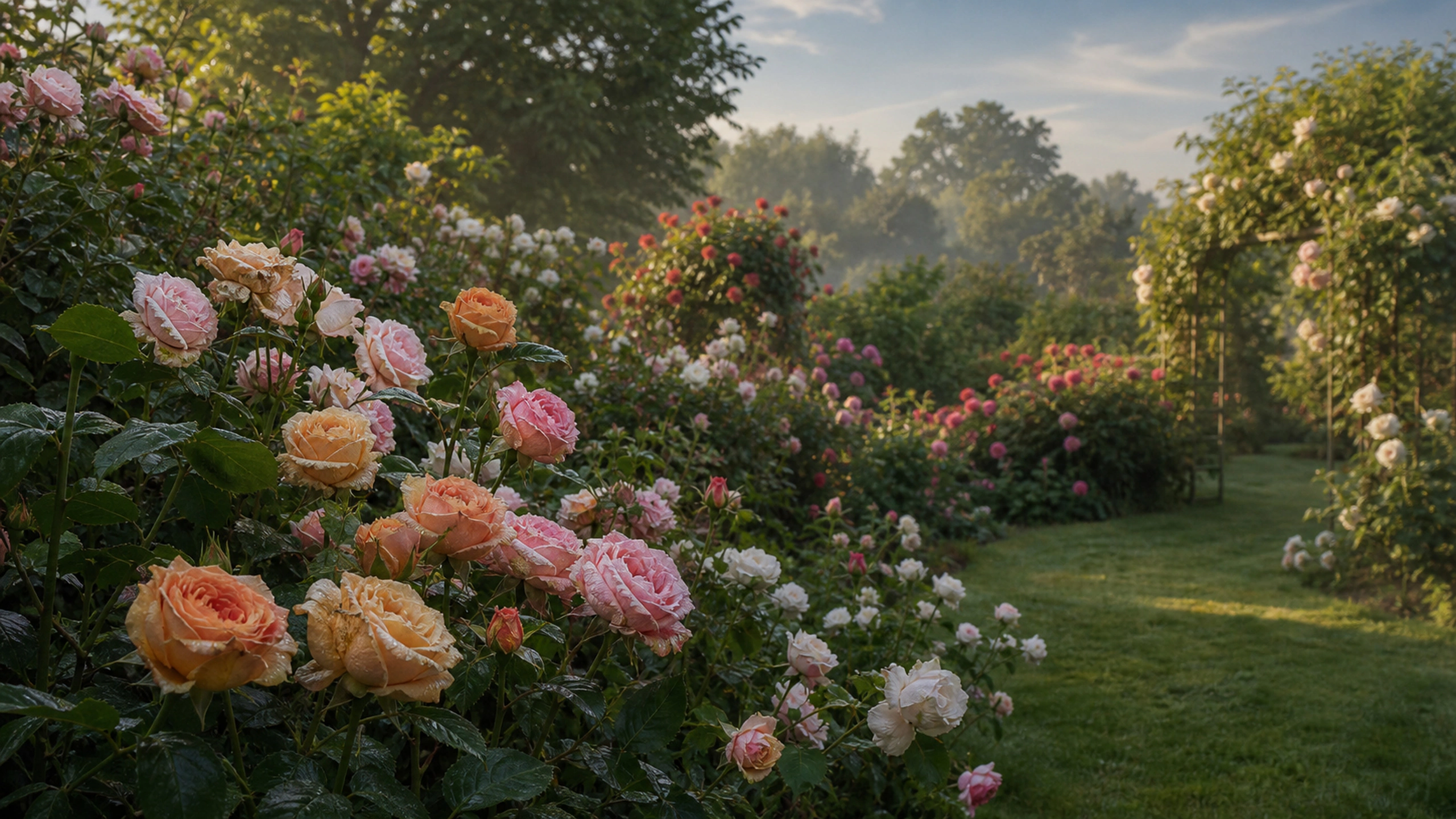 Rose Garden Light original 4K flowers wallpaper