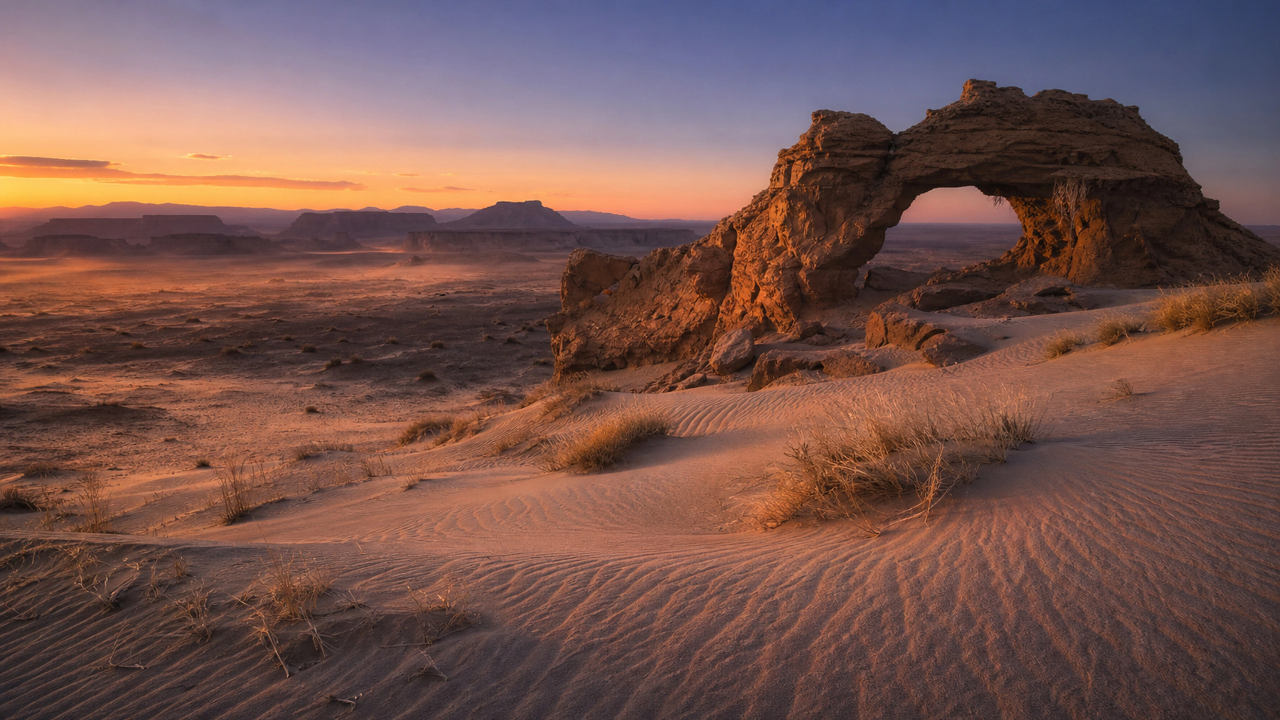 Sandstone Sunset Arch original 4K desert wallpaper