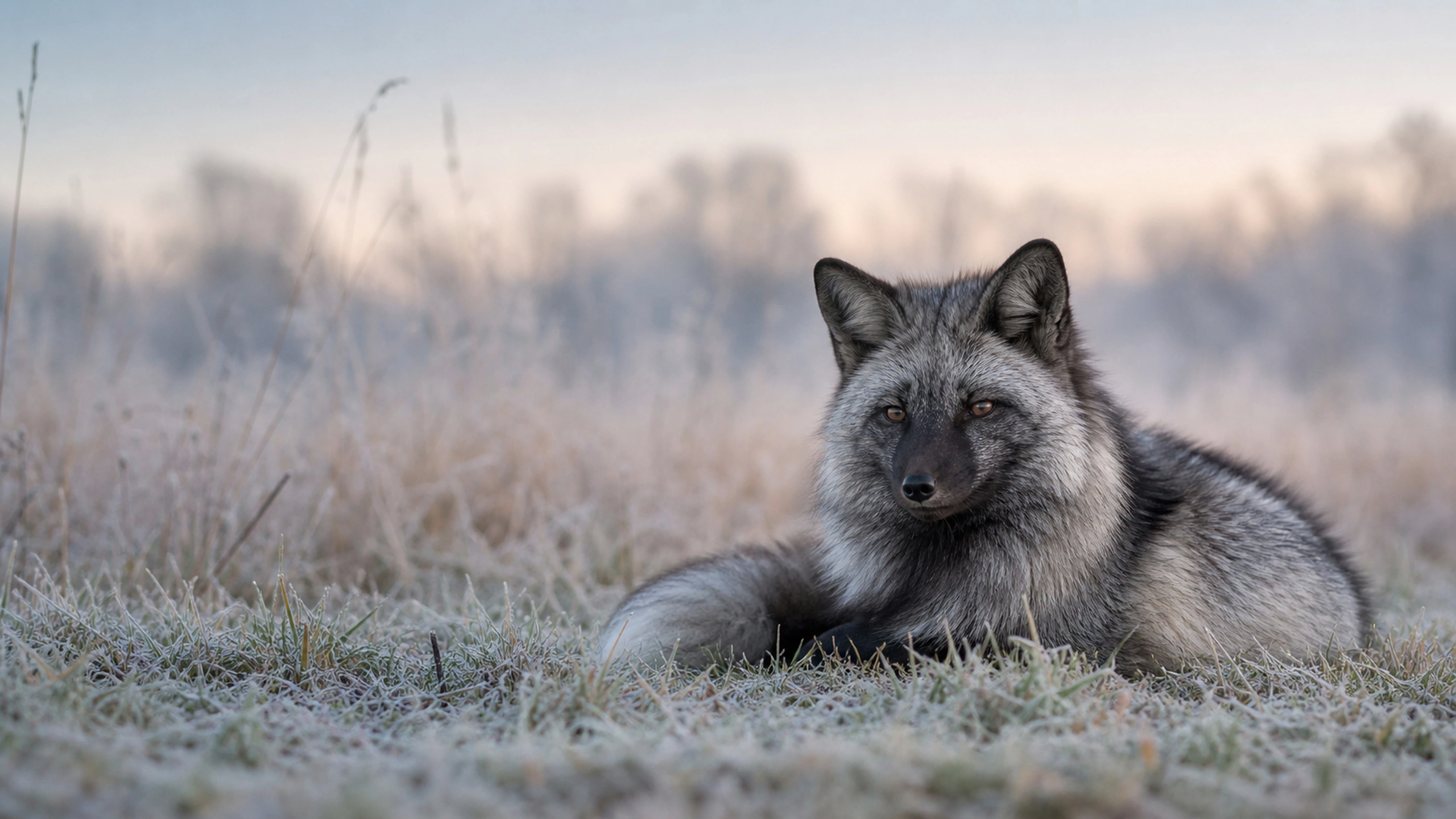 Silver Fox original 4K animals wallpaper
