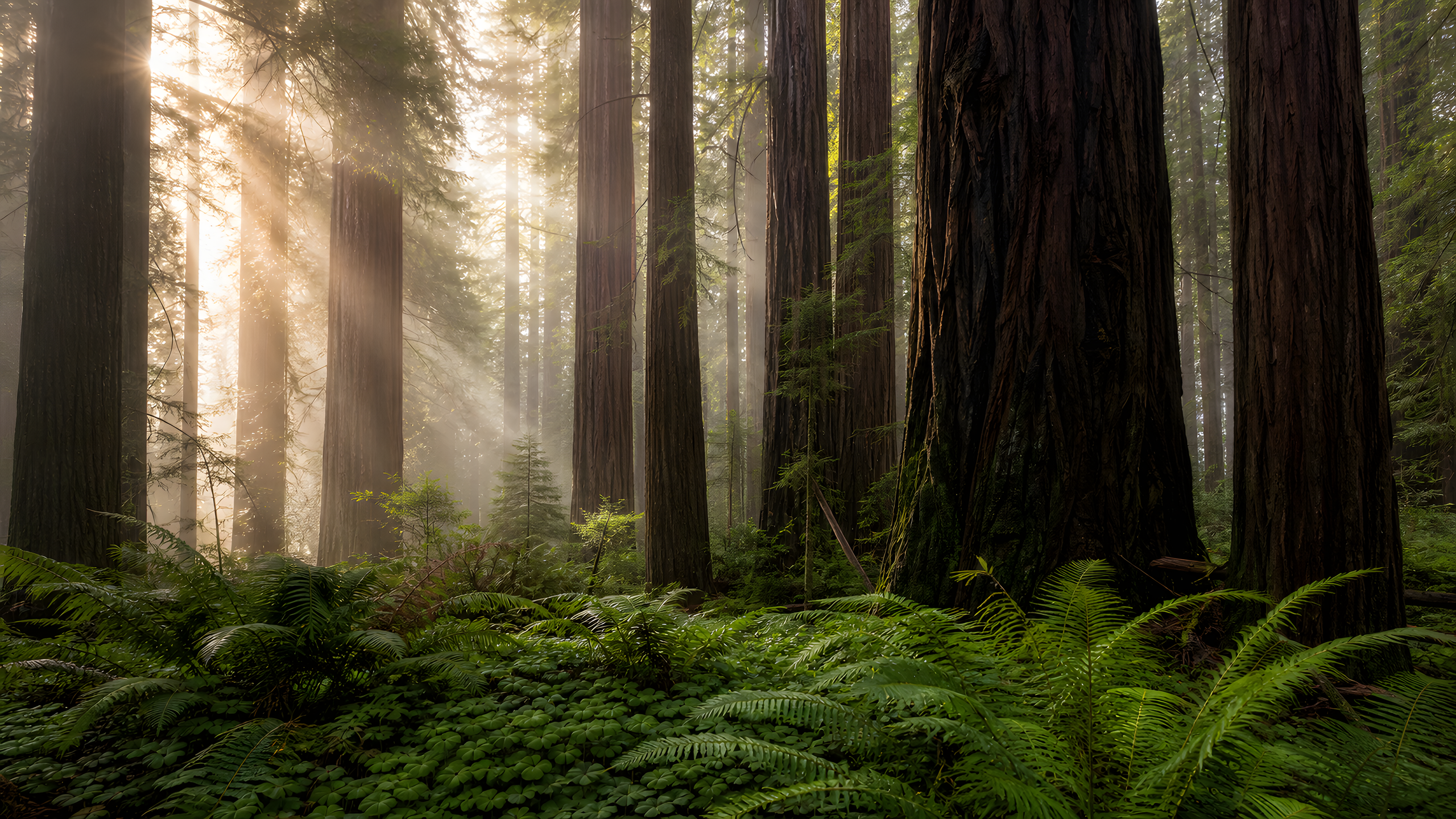 Redwood Forest Light original 4K forests wallpaper